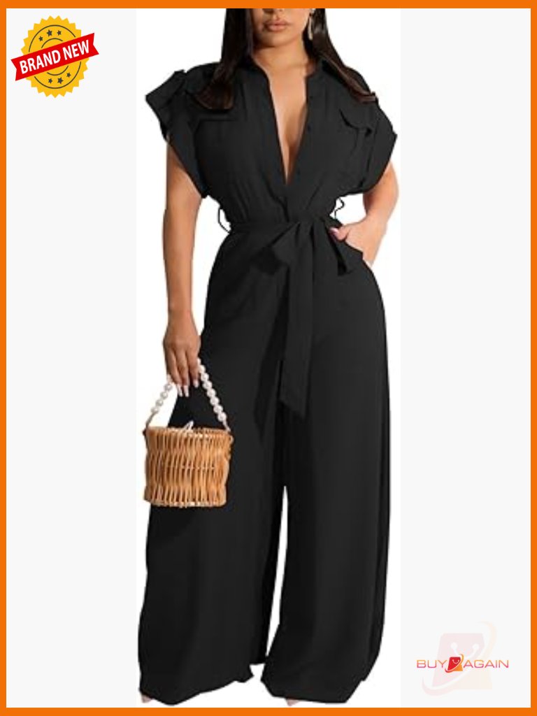 Elegant Off Shoulder Wide Leg Jumpsuit Short Sleeve Bodycon Club Romper